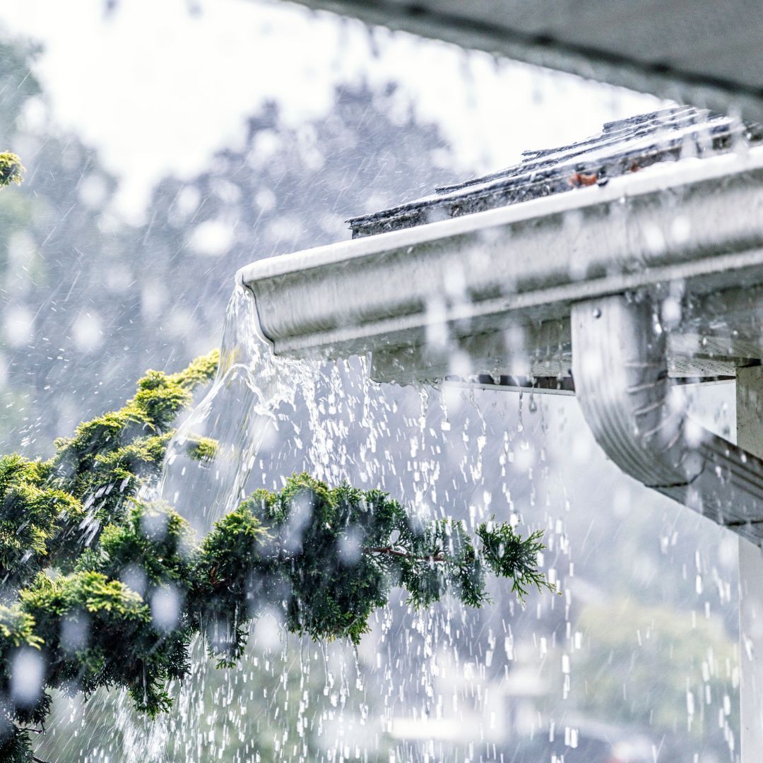 Stormy weather with house guttering