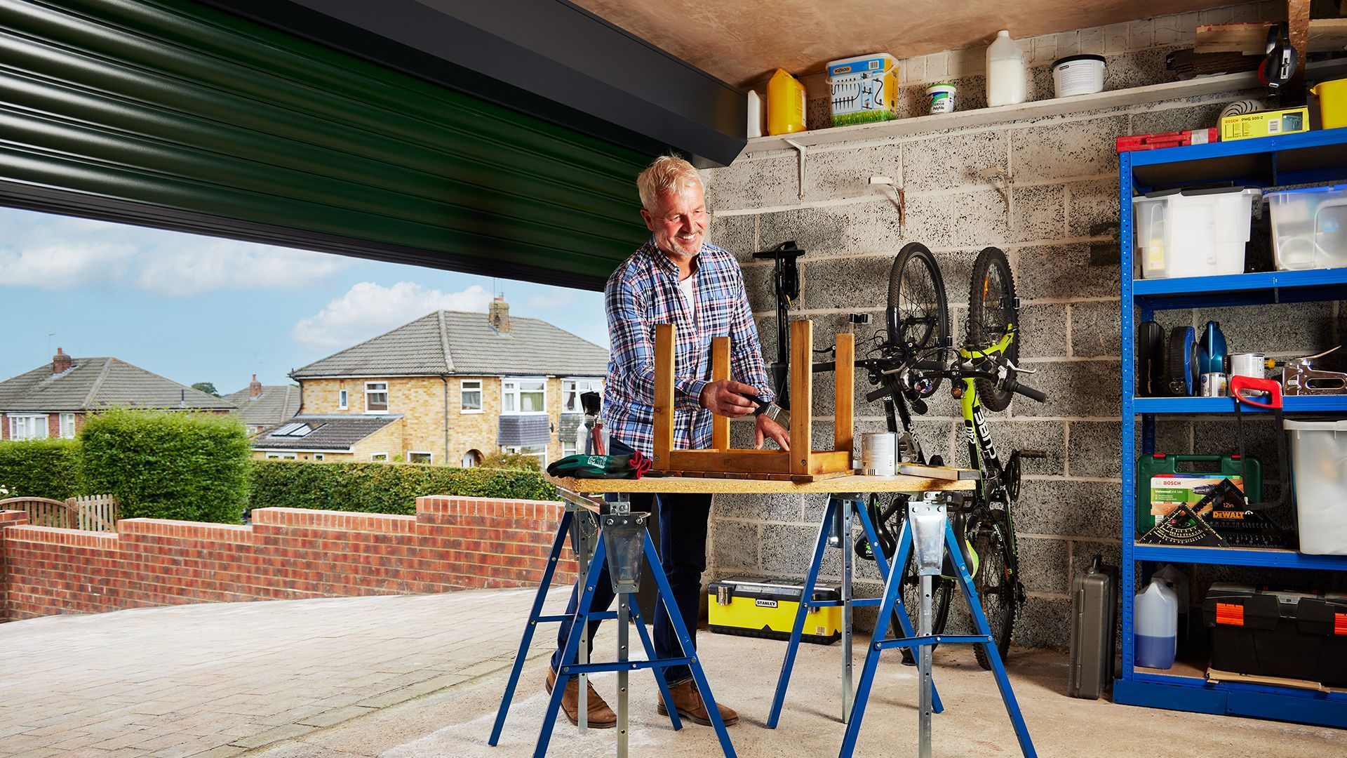 Woodworker using his Garolla garage